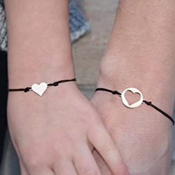 New Mother Daughter Best Friends Adjustable Handmade Heart Bracelet - Picture 3 of 9